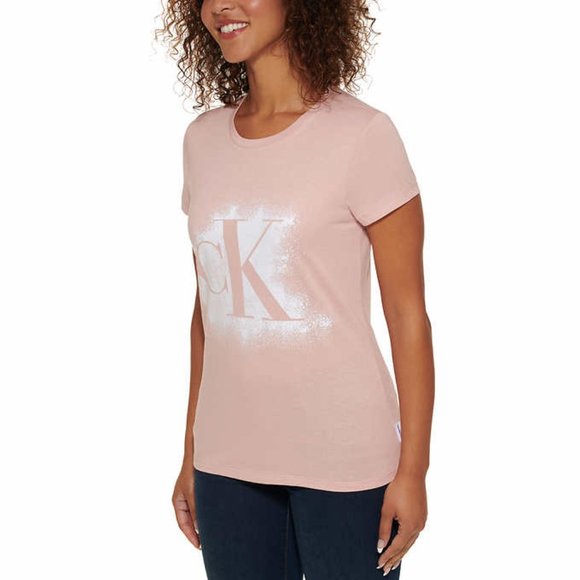NWT Calvin Klein Jeans Women's Super Soft Logo Tee Pink Size M $35 2HL33 - Picture 3 of 3